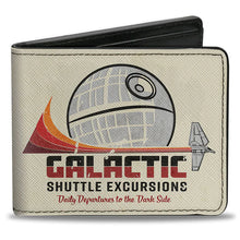 Load image into Gallery viewer, Bi-Fold Wallet - Star Wars Death Star GALACTIC SHUTTLE EXCURSIONS