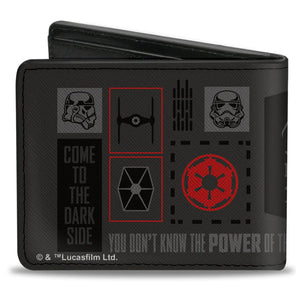 Bi-Fold Wallet - Star Wars Darth Vader Icons and Quotes