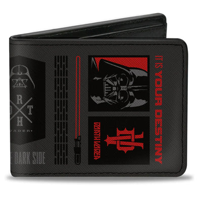 Bi-Fold Wallet - Star Wars Darth Vader Icons and Quotes