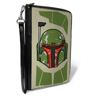 PU Zip Around Wallet Rectangle - Star Wars Boba Fett Helmet