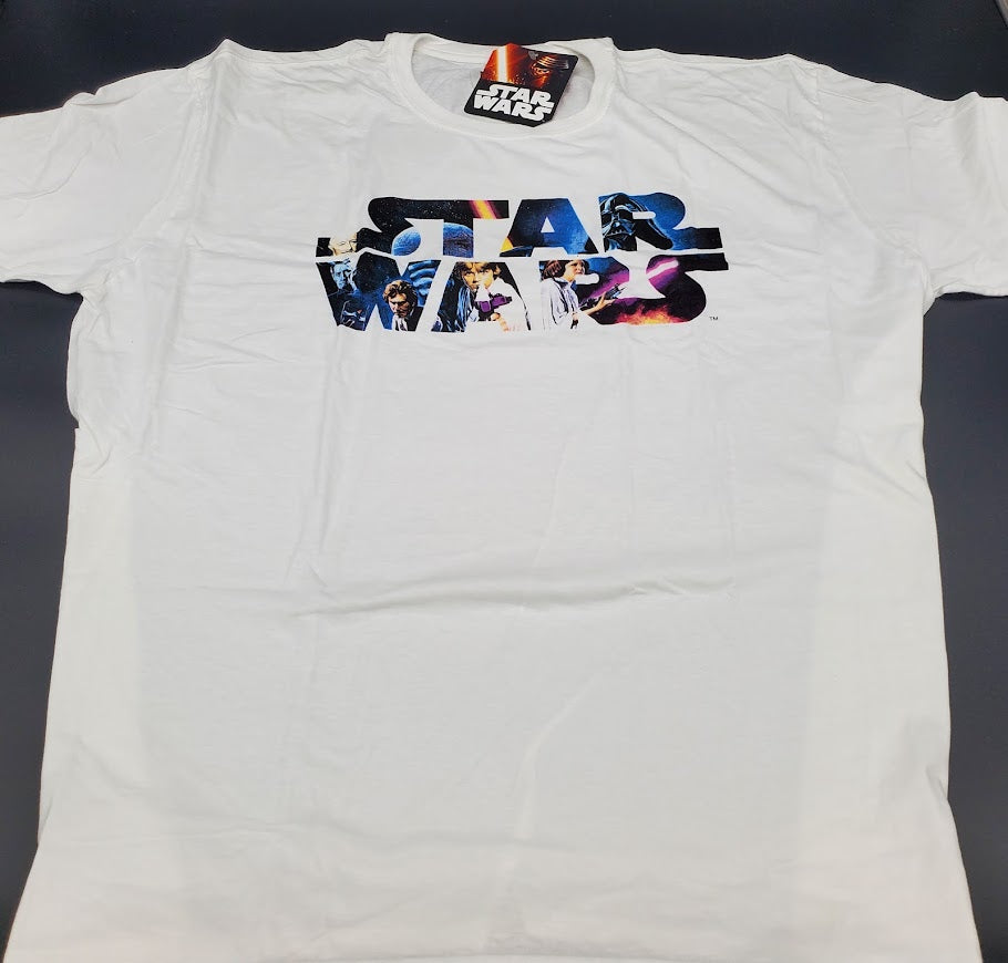 T-shirt Homme Star Wars – Blanc, Taille L – Imprimé Graphique, Coton – Occasion
